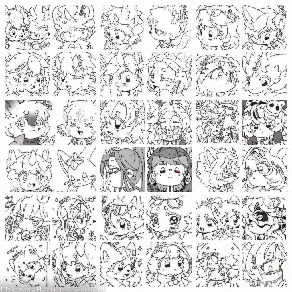 二值笔小头像×16 by 纤阿