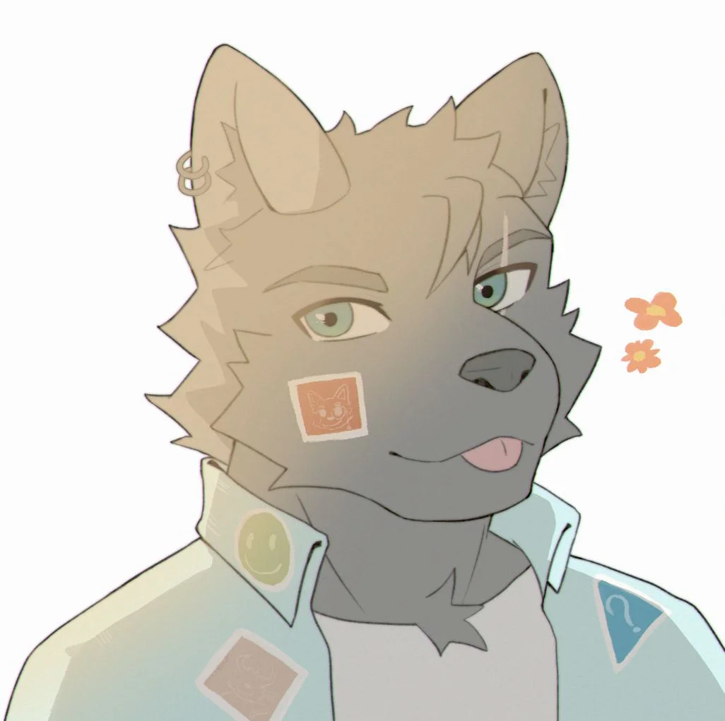 吐舌头的狗 by 木吉6, furry , 狼 