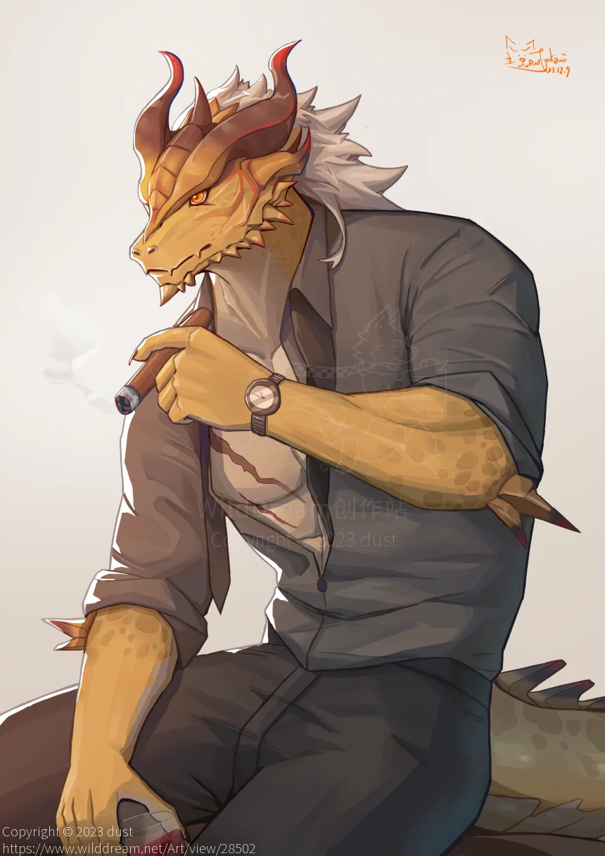 塑火 by dust, furry, 兽人, 龙
