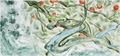 蛇栖（水墨） by 叁清无