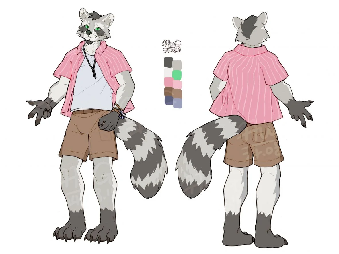 240811 - Snaggleberry ​​​ by kyufuru, 浣熊, 设定