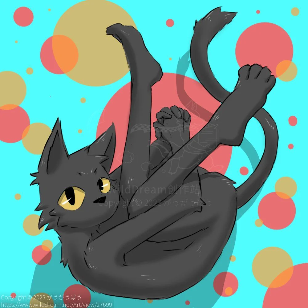 myaw by がうがうばう, furry, black cat