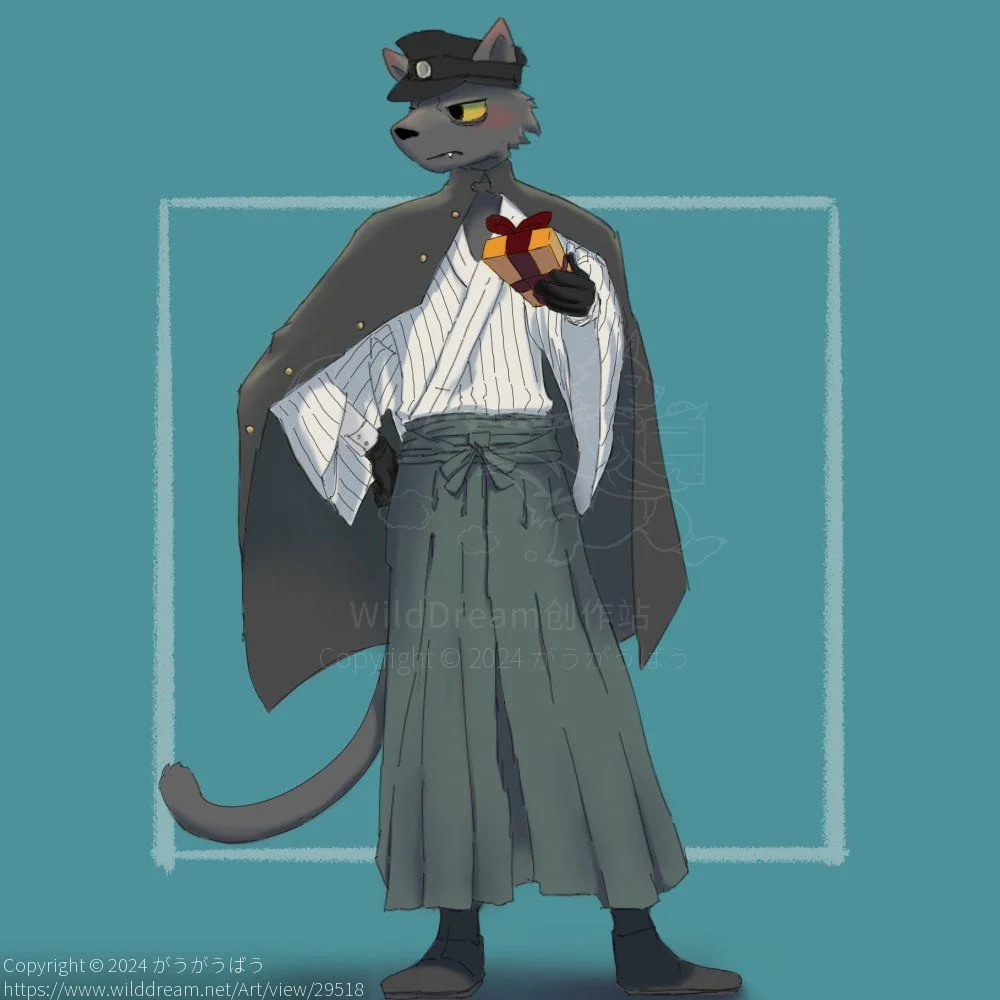 Take it......hurry by がうがうばう, black cat, furry