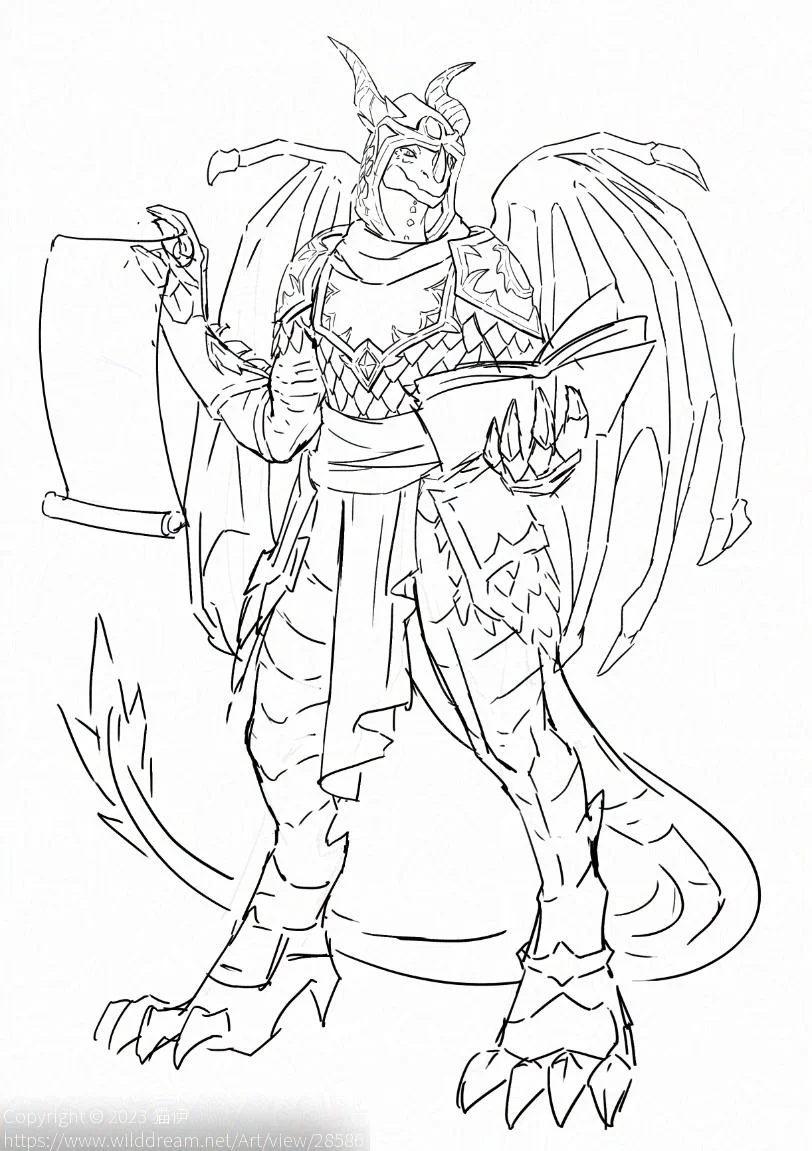 龙希尔的立绘 by 猫伊, 魔兽世界, 龙希尔