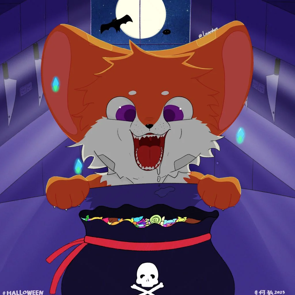 糖果可以吃 by Luarshey, fox, geometryfox, halloween, maw