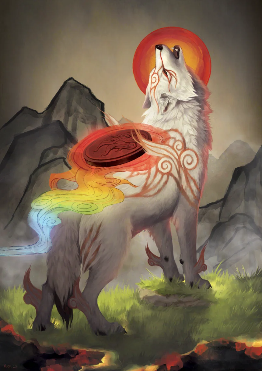 大神白野威 by 迅风掠影, okami, 大神, 大神传, 狼