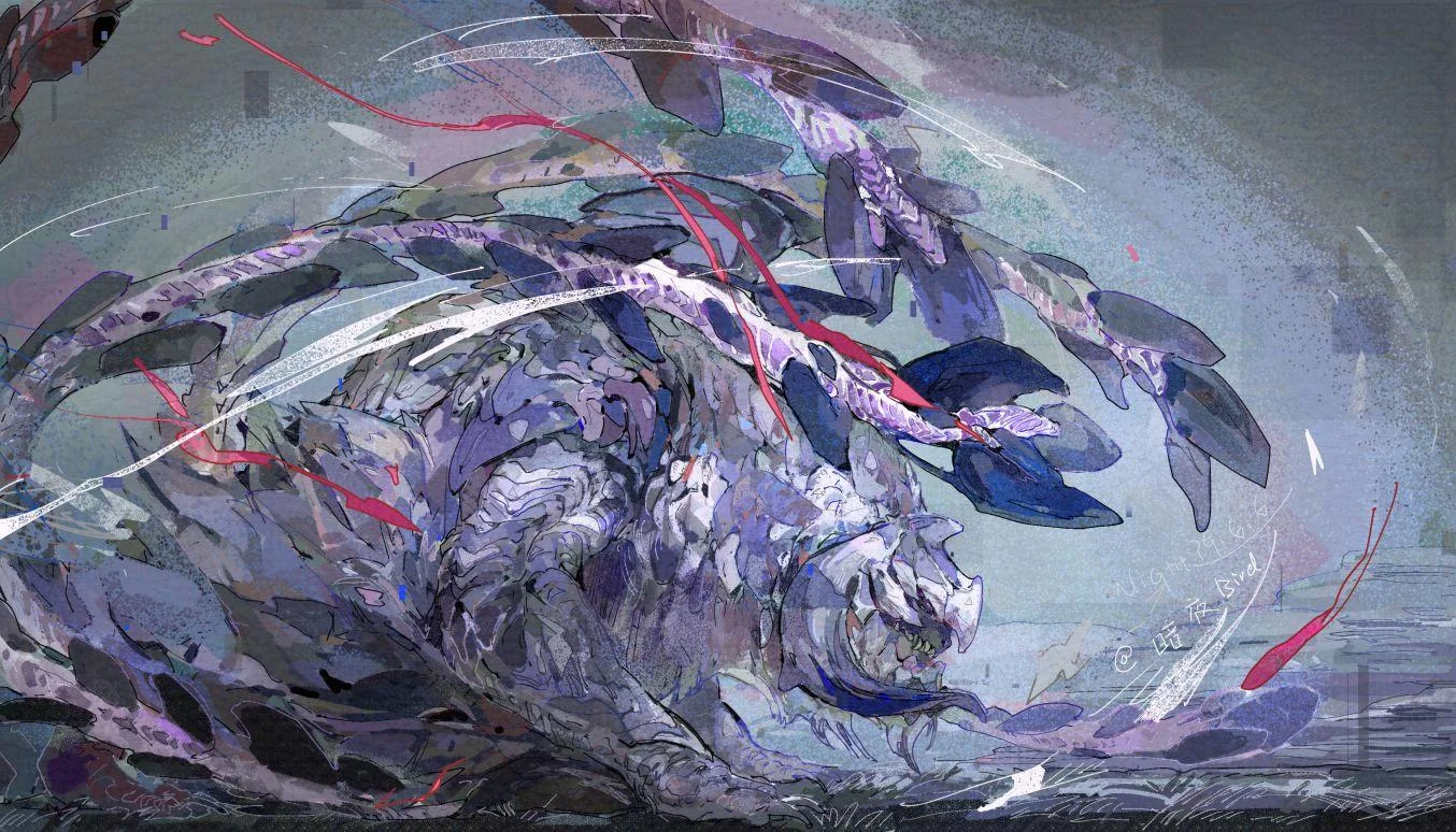 怪猎同龙锁刃龙 by 暗夜, 同人, 幻想生物, 怪物猎人, 插图