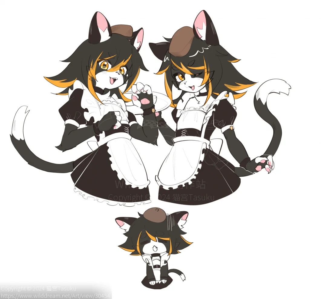 女仆摸鱼页1 by 猫宫Tasuku, furry, oc
