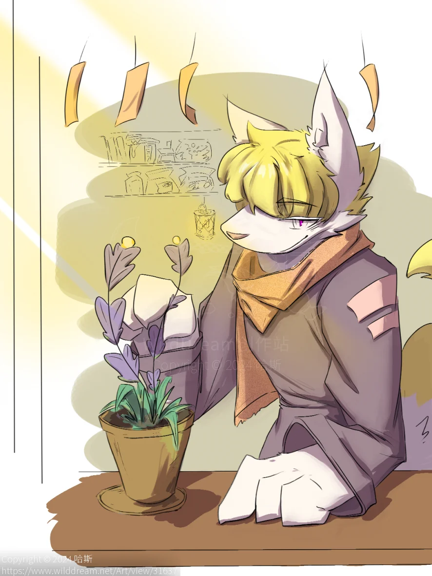 小黄同学( ￣▽￣)σ by 岑小野鹿, furry, 板绘