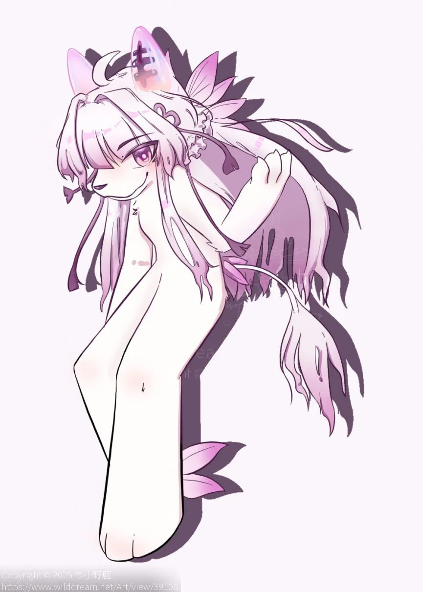 是稿件喵 by 岑小野鹿, furry, QQ兽, 板绘