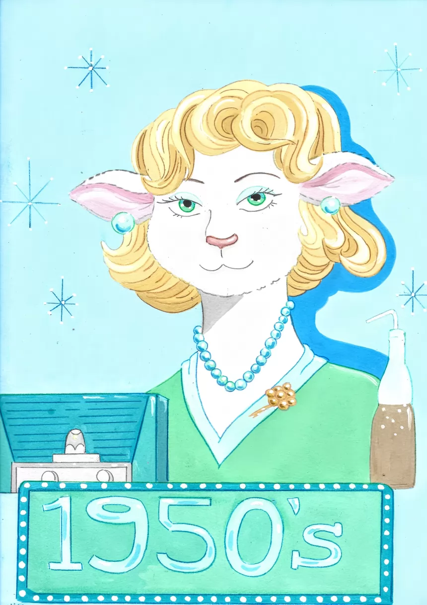 Patty by FoxyFlapper, 1950's, retro, vintage, sheep, lamb