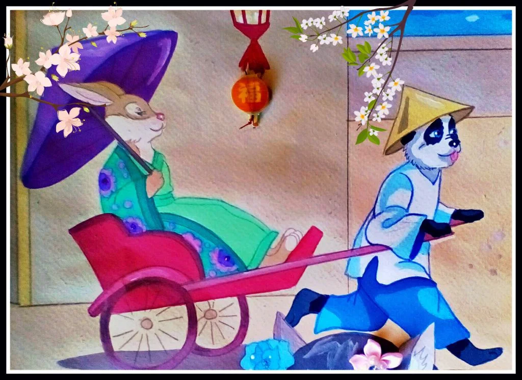 Rickshaw Rabbit by FoxyFlapper