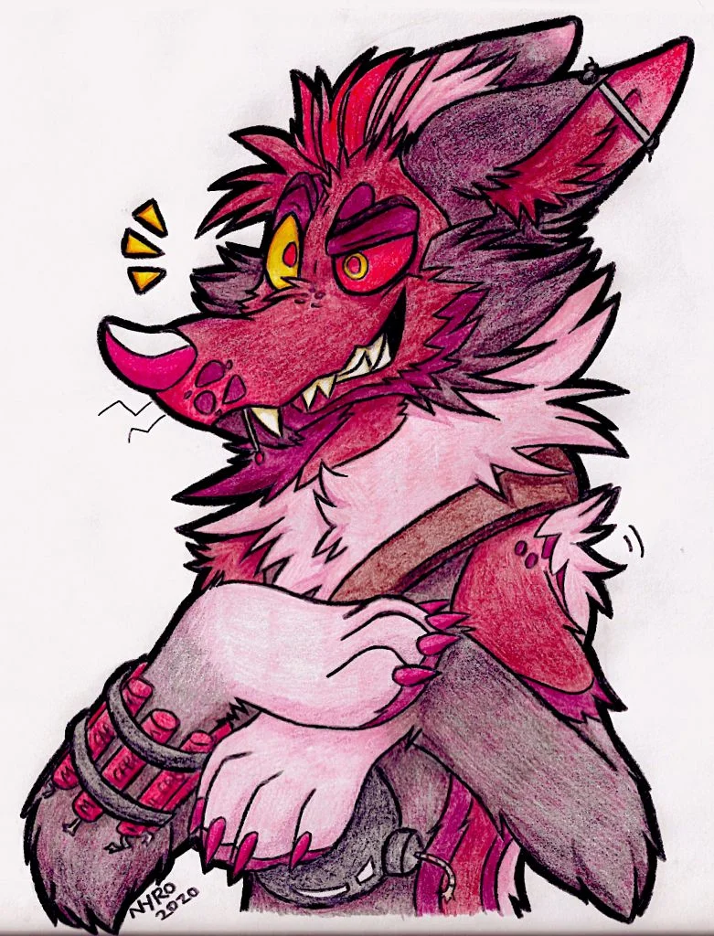 Mayhem! by kstreetalley, drawing, animal, character, mammal, canine, coyote