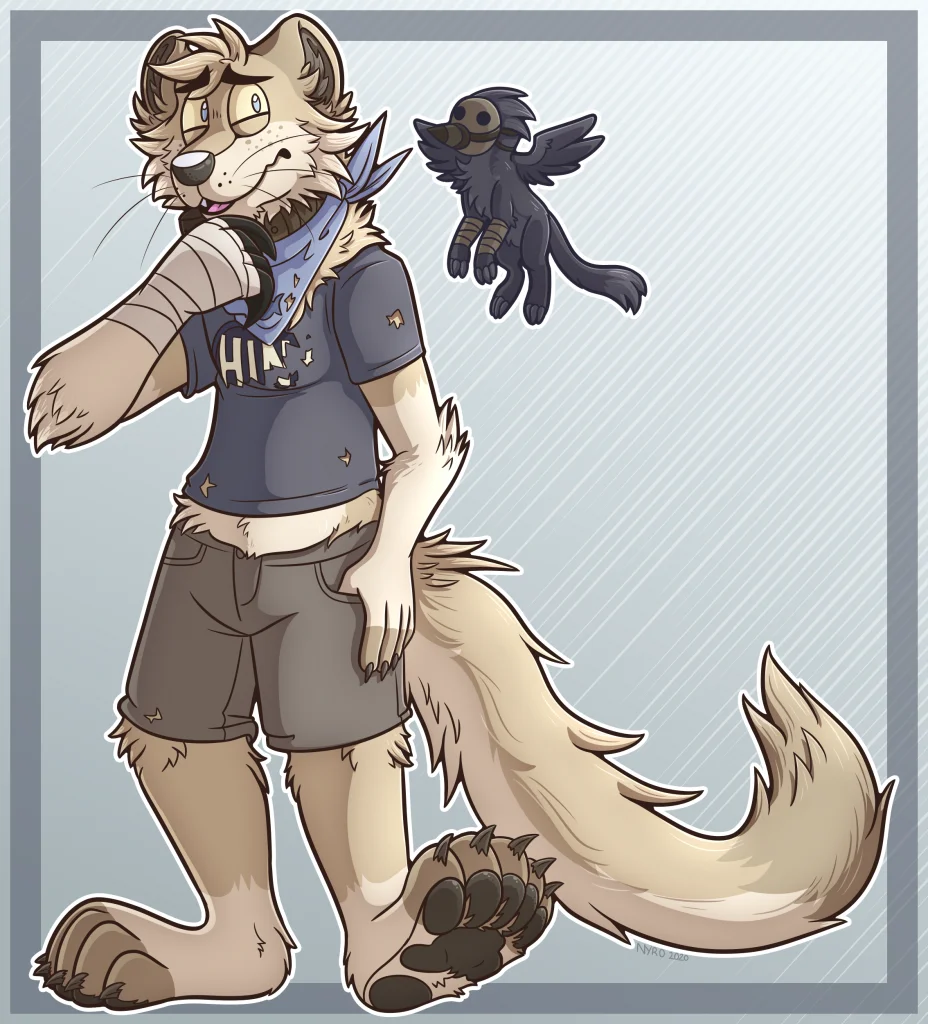 Hin & Crow by kstreetalley, animal, anthro, cartoon, character, creature, digital, drawing, fisher, furry, mammal, mustelid