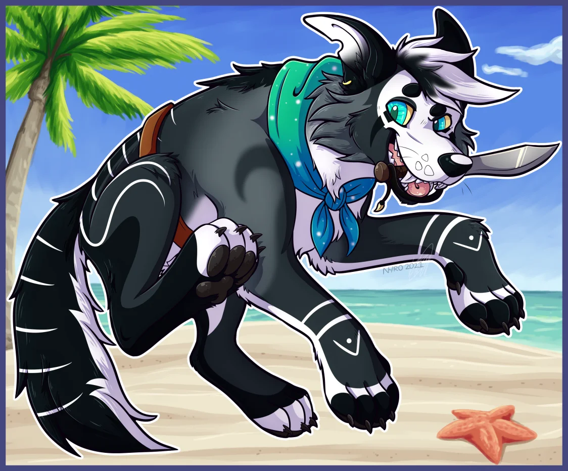 Pirate Dog! by kstreetalley, animal, beach, canine, character, digital, Dog, drawing, pirate