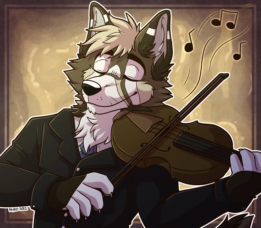 Clemens Playing the Violin by kstreetalley, anthro, canine, character, digital, dog, drawing, instrument, violin