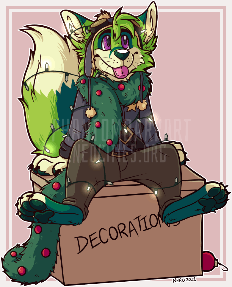 Decorations by kstreetalley, digital, mammal, drawing, animal, drawcember, cartoon, fox, red_fox, character, holidays, vulpine, canid