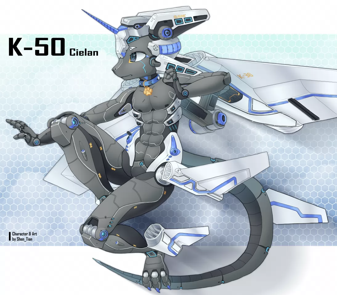 赛兰 K-50 by 深天, cielan, 兽太, 机兽, 深天, 设定, 赛兰, 龙