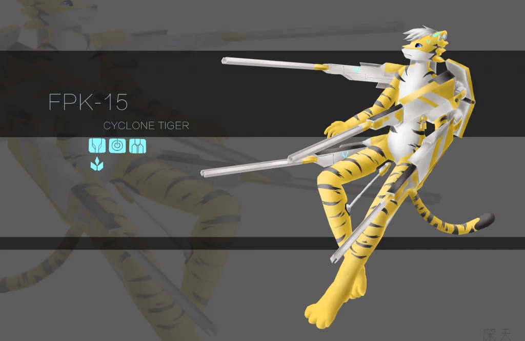 FPK-15 飓风虎 by 深天, AR, 深天, 虎, 机兽, 设定, 设定图