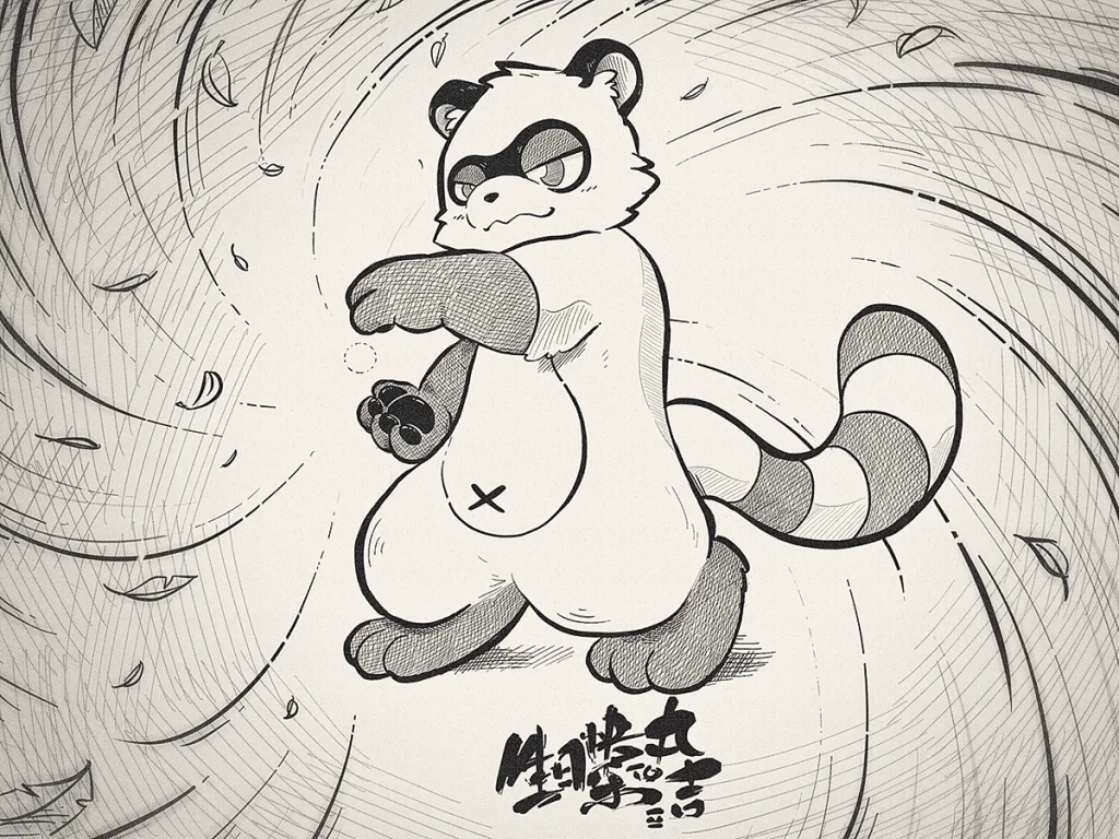 给哈卡的生日贺图 by mouffy, 狸猫, 黑白, 线稿, 贺图, 生贺