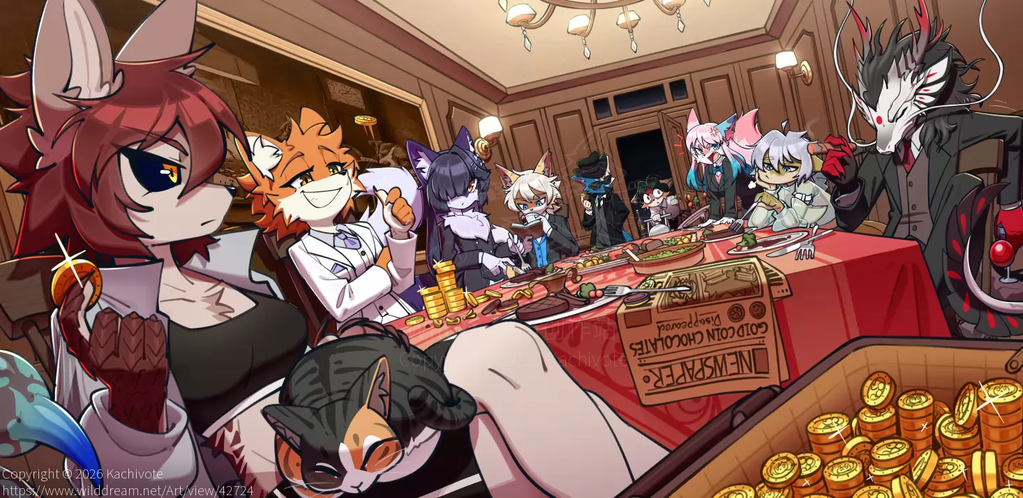 收获日 by Kachivote, 多人, 奇美拉, 猫, 豺, 龙
