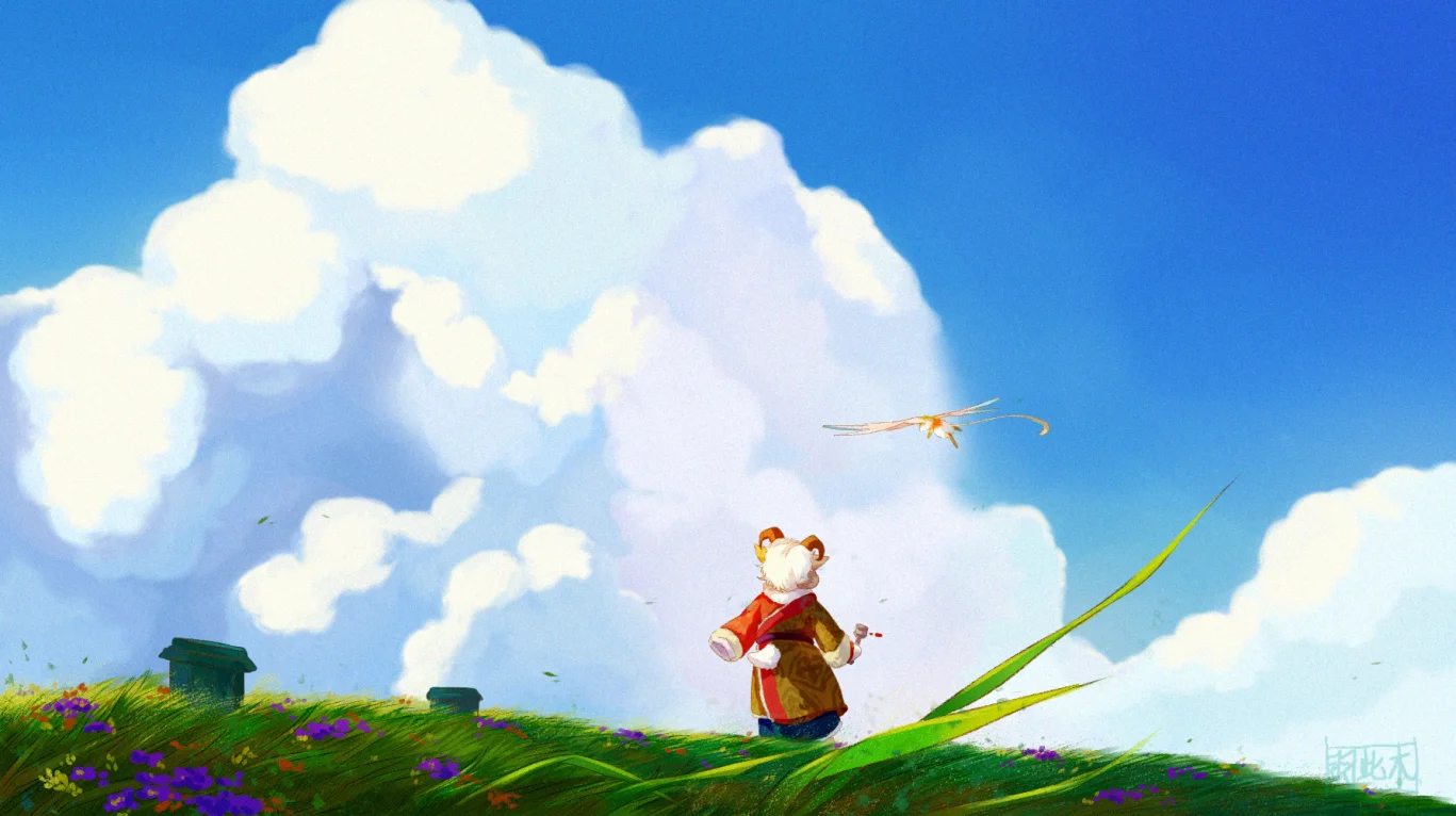 原野上 2 by 毛毛此木, #羊  #古风  #藏族元素  #复古    #风景