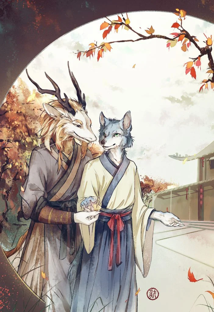 秋 by 小驭, 古风, furry , 插画