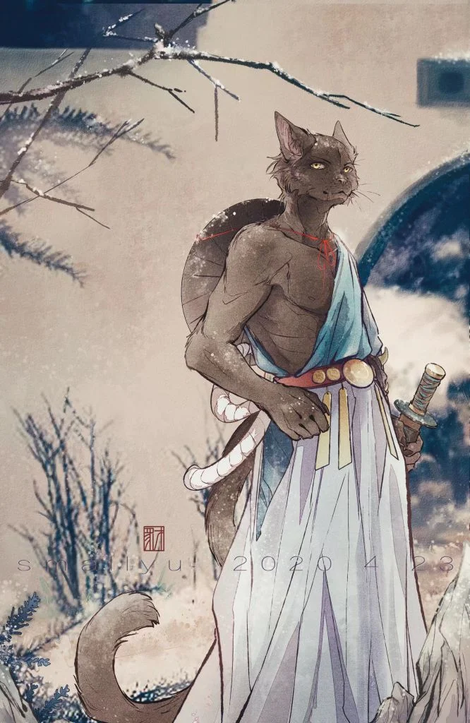 稿件 by 小驭, 插画, 立绘 , 古风, 猫