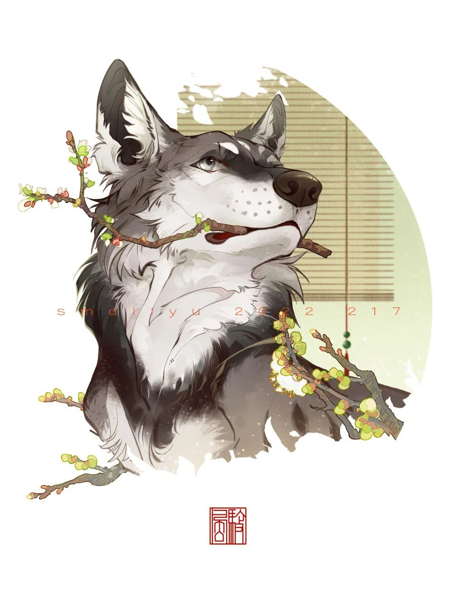 头像委托 by 小驭, 兽设, 古风, 头像, 狼 