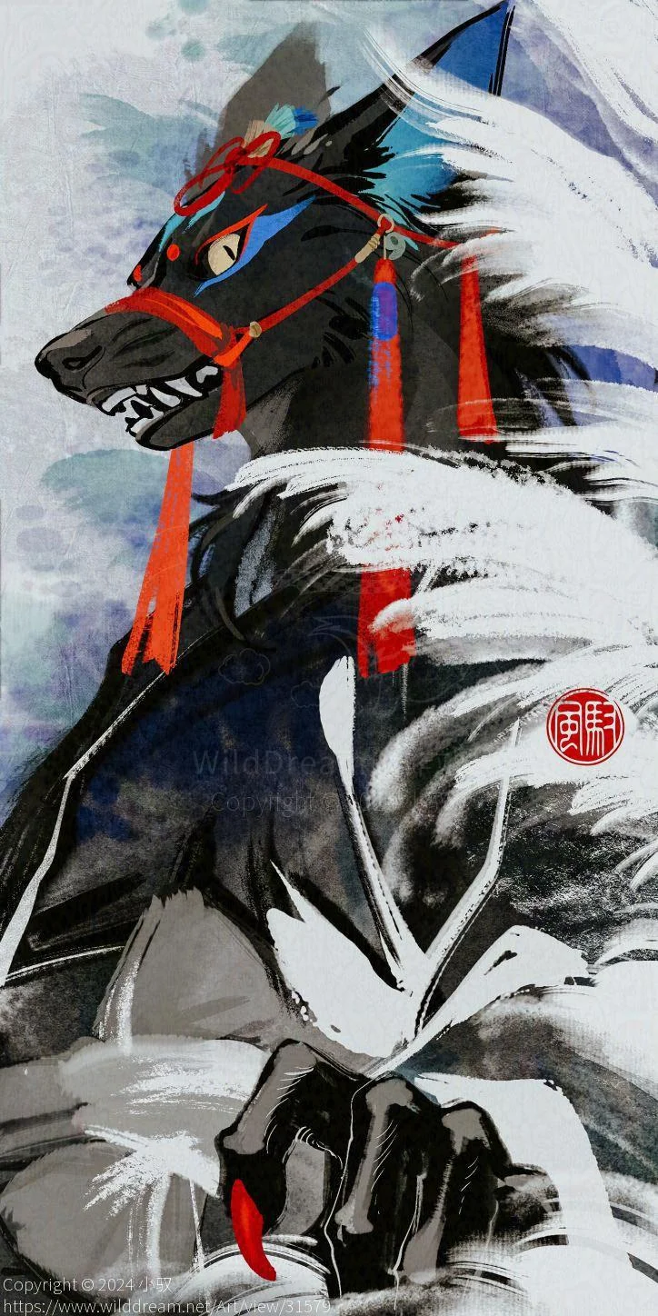 镇居 by 小驭, 兽设, 插画, 头像, 古风, 壁纸, 神话