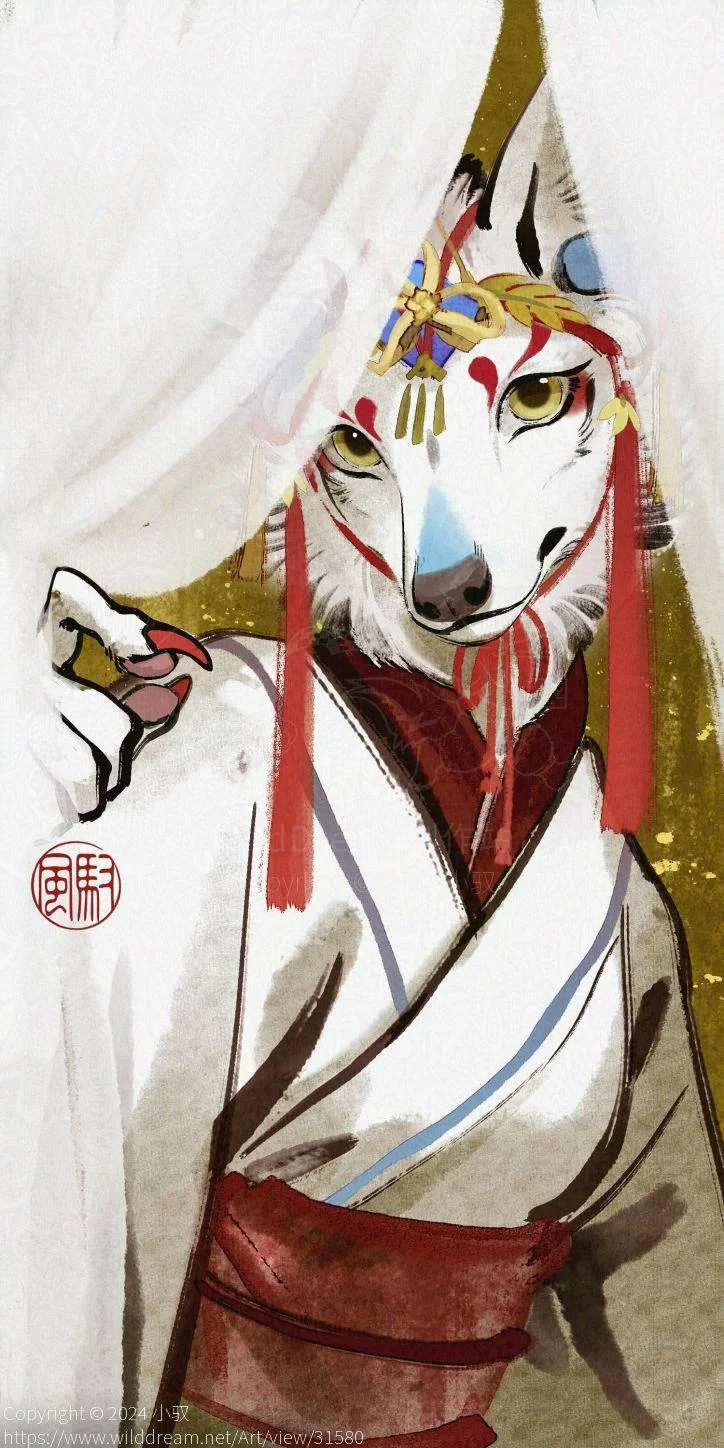 稻荷 by 小驭, 兽设, 插画, 头像, 古风, 壁纸, 神话