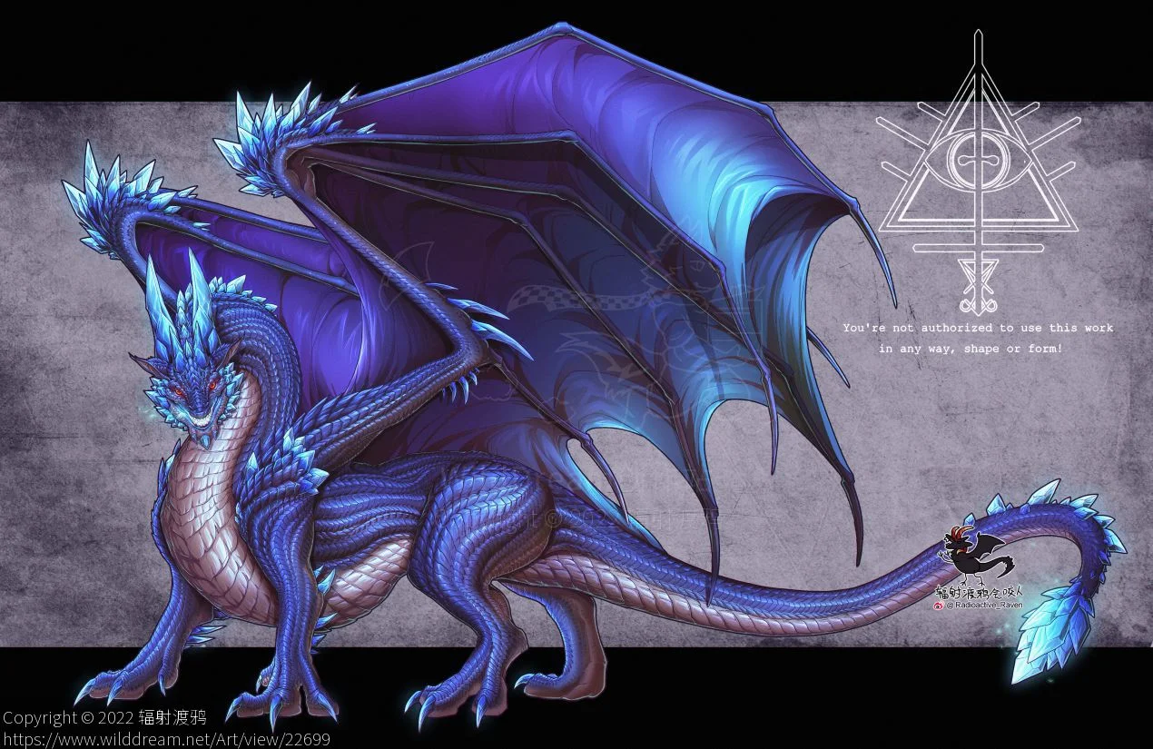【稿】Shades of blue by 辐射渡鸦, 龙, 幻想生物, 西方龙