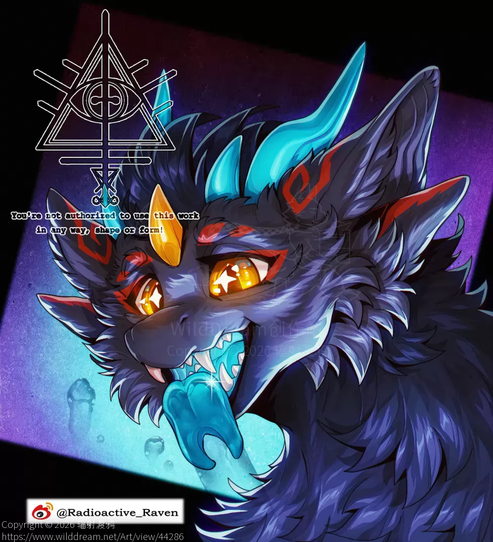 【头像稿】舔舔 by 辐射渡鸦, furry, 幻想生物, 西方龙, 龙