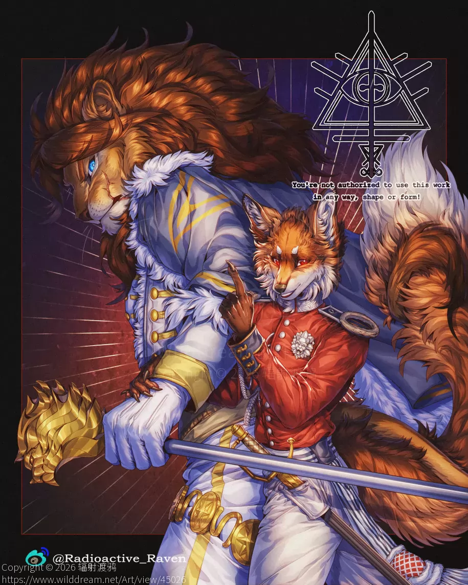 【半身稿】嘘 by 辐射渡鸦, furry, 军装, 犬科, 狐狸, 狮子