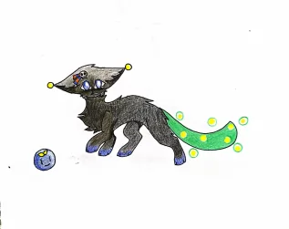 尾巴会发光的小黑猫