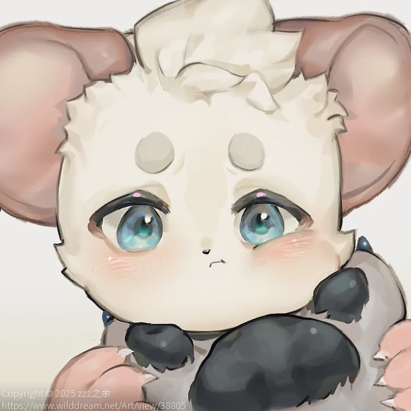 揉脸 by zzz之余, furry, 原创, 可爱, 鼠