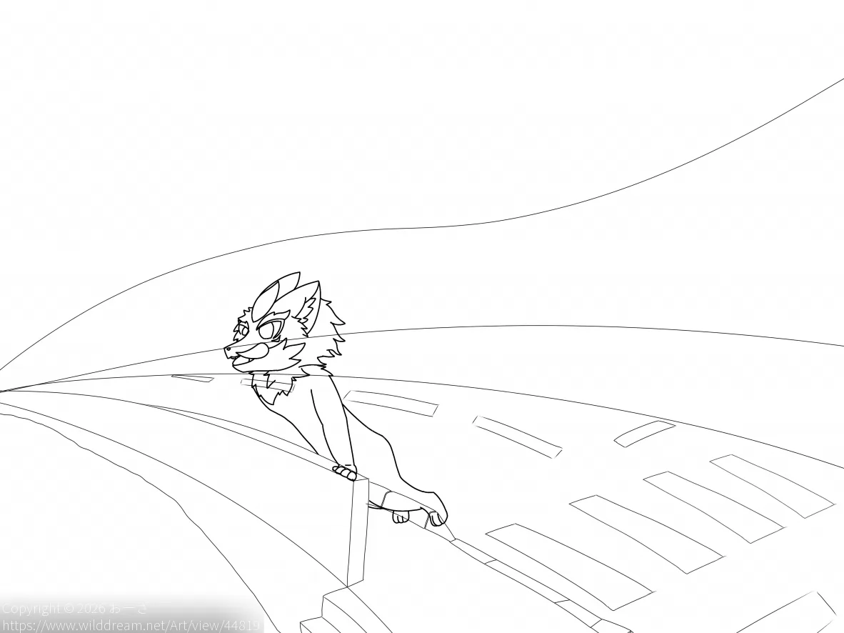 Rejected illustration by おーざ, furry, ScorpionWolf, Wolf, Zelaru, ゼラル
