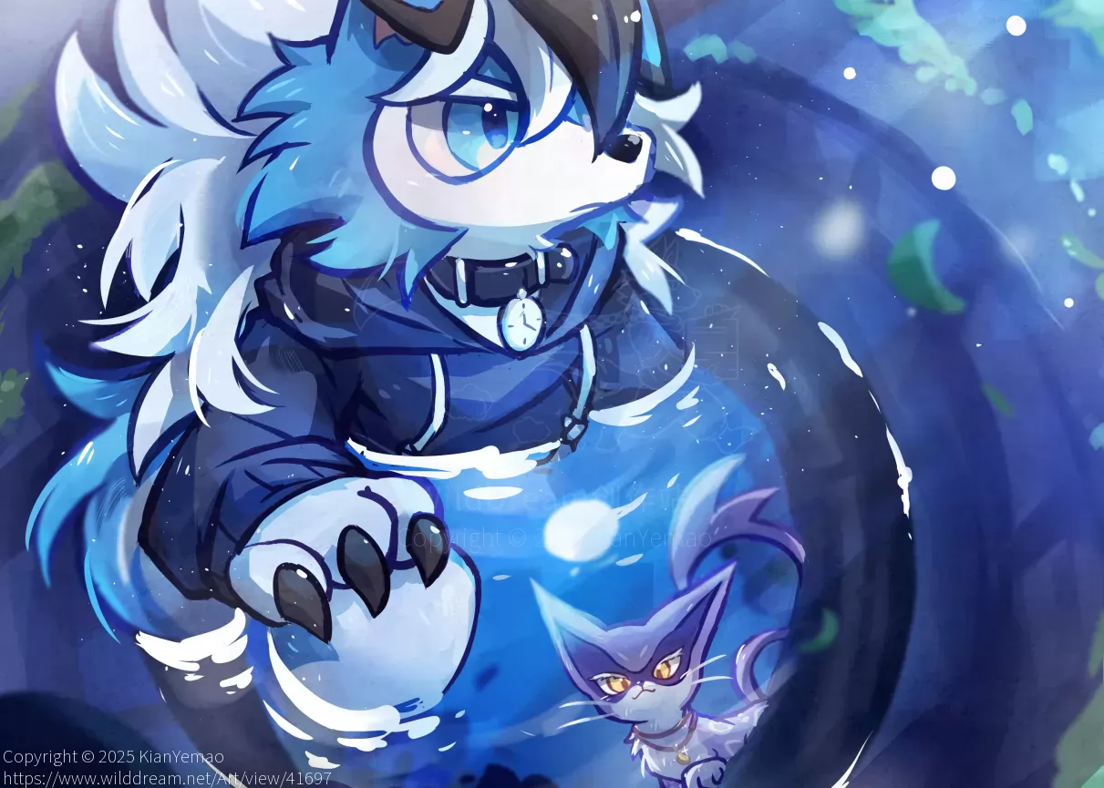 井中望月 by KianYemao, furry, OC, 兽, 兽人, 宝可梦, 插画