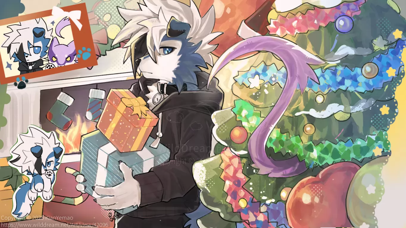 圣诞准备 by KianYemao, furry, OC, 兽人, 兽设, 宝可梦, 插画