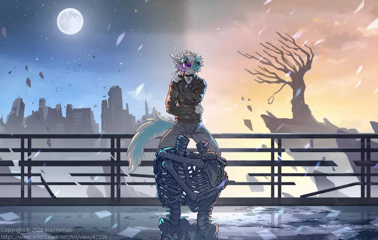 相拥于尽头 by KianYemao, furry, OC, 兽人, 兽设, 宝可梦, 插画