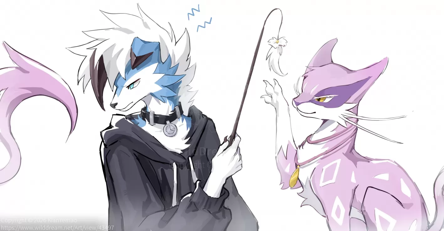 逗猫 by KianYemao, furry, OC, 兽人, 兽设, 宝可梦