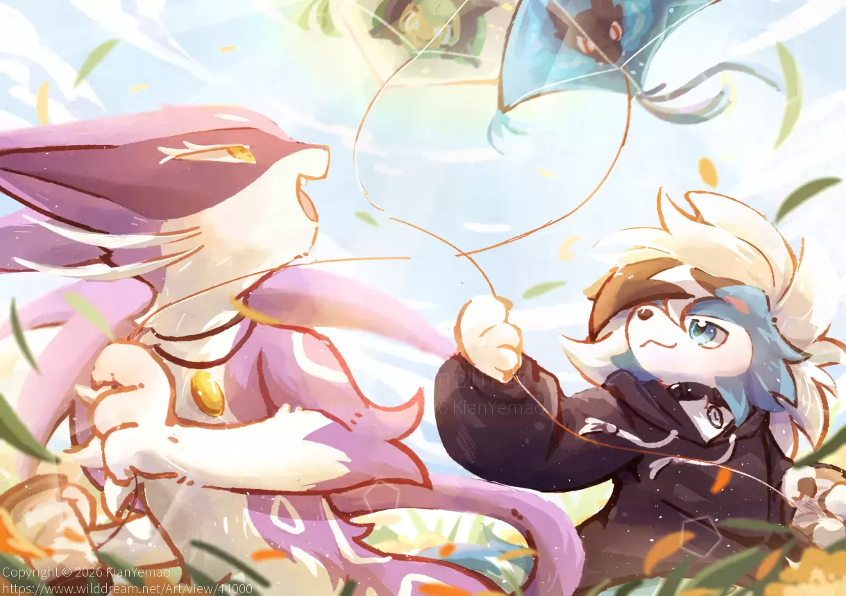 风筝 by KianYemao, furry, OC, 兽人, 兽设, 宝可梦, 插画