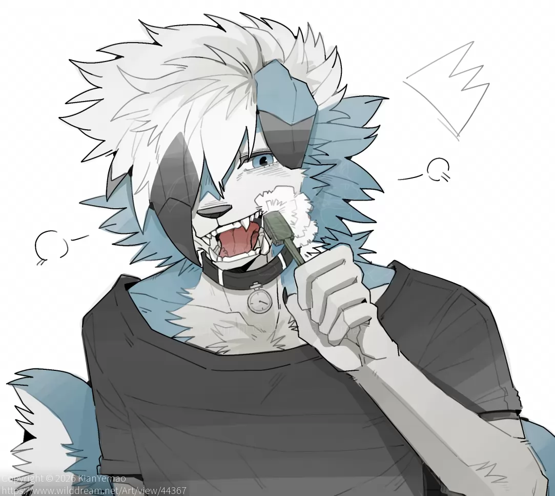 刷牙 by KianYemao, furry, OC, 兽人, 宝可梦