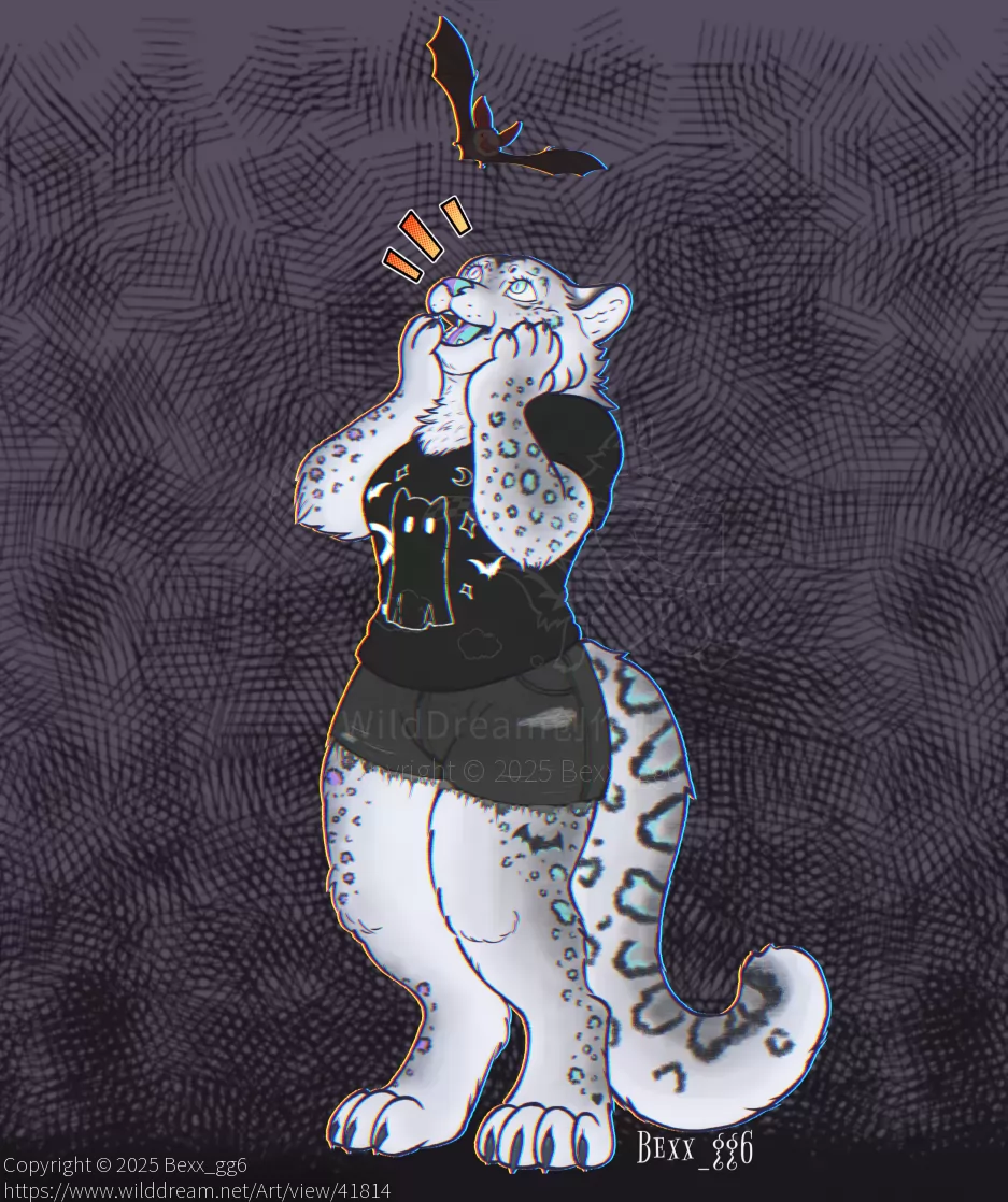 Comm piece 2 ♥︎ by Bexx_gg6, Commission, Anthro, Oc, Bat, Leopard, Snow