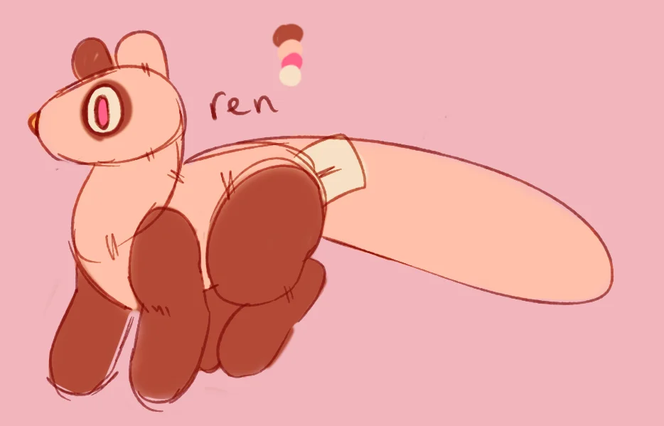 ren ref by brutalbunny, reference, ferret, plushie