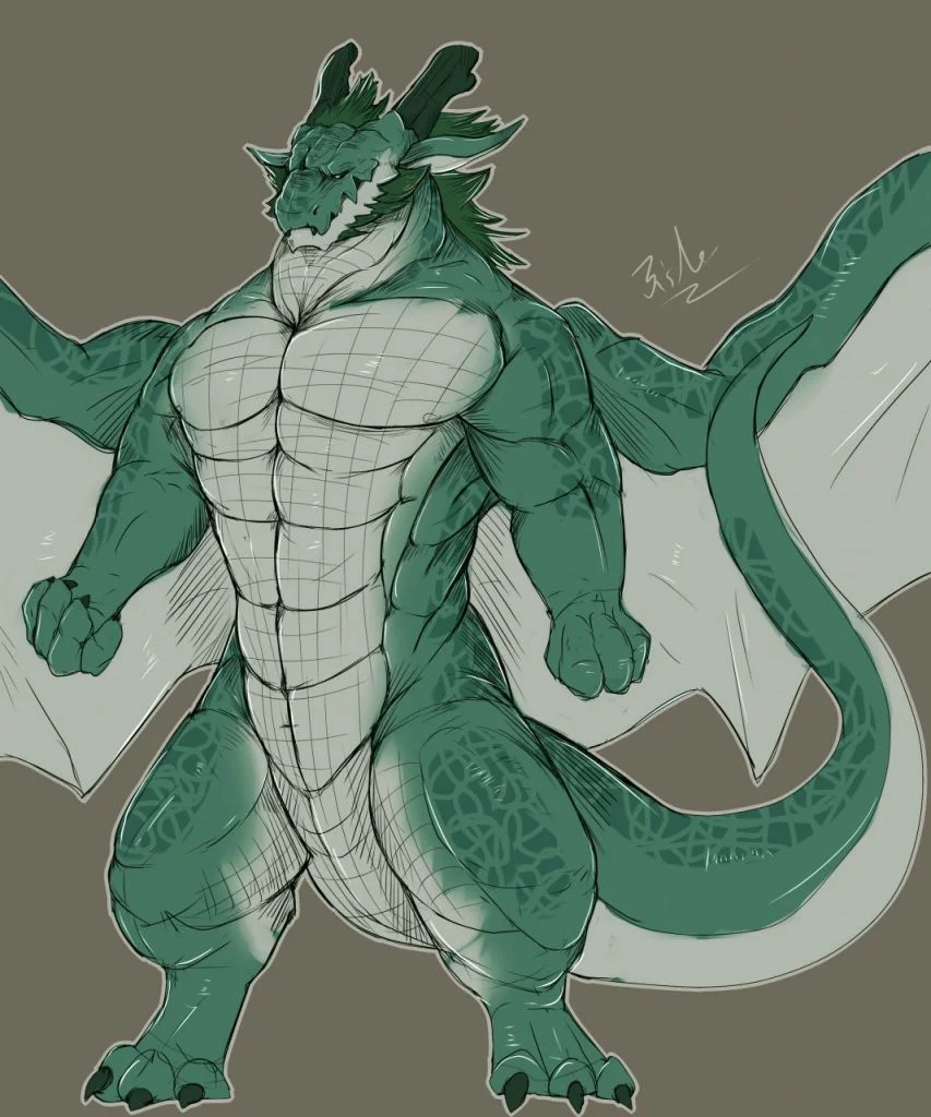 龍練習:3 by Bristles, Dragon 龍