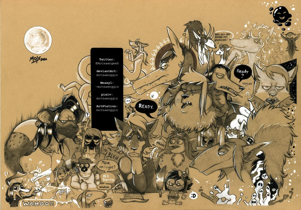 Gallery Overview 2020 by Motsaenggin, anthro, female, fox, furry, gnoll, hyena, kemono, male, motsaenggin, wolf, ケモノ