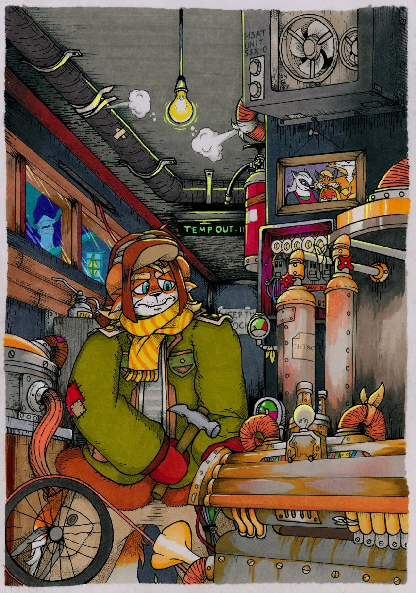 Snø's Workshop by Motsaenggin, male, furry, anthro, ケモノ, kemono, motsaenggin, fox