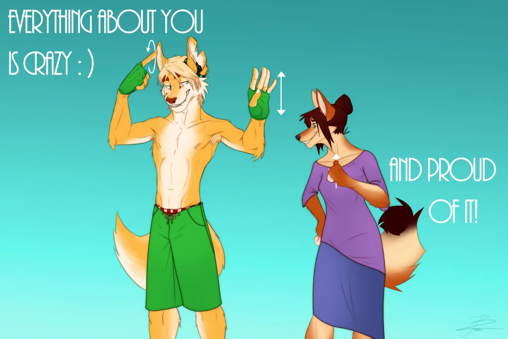 KJ and Tru  by JLindseyB, Anthro, wolf, fox, hybrid, dog, mute, deaf, asl, sign Language 