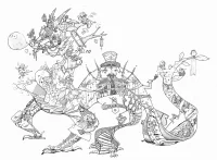 拼贴作业，塞了好多大师的线稿组合